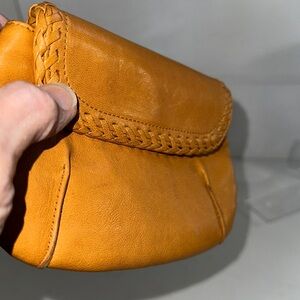 Hobo international leather clutch wallet whiskey color